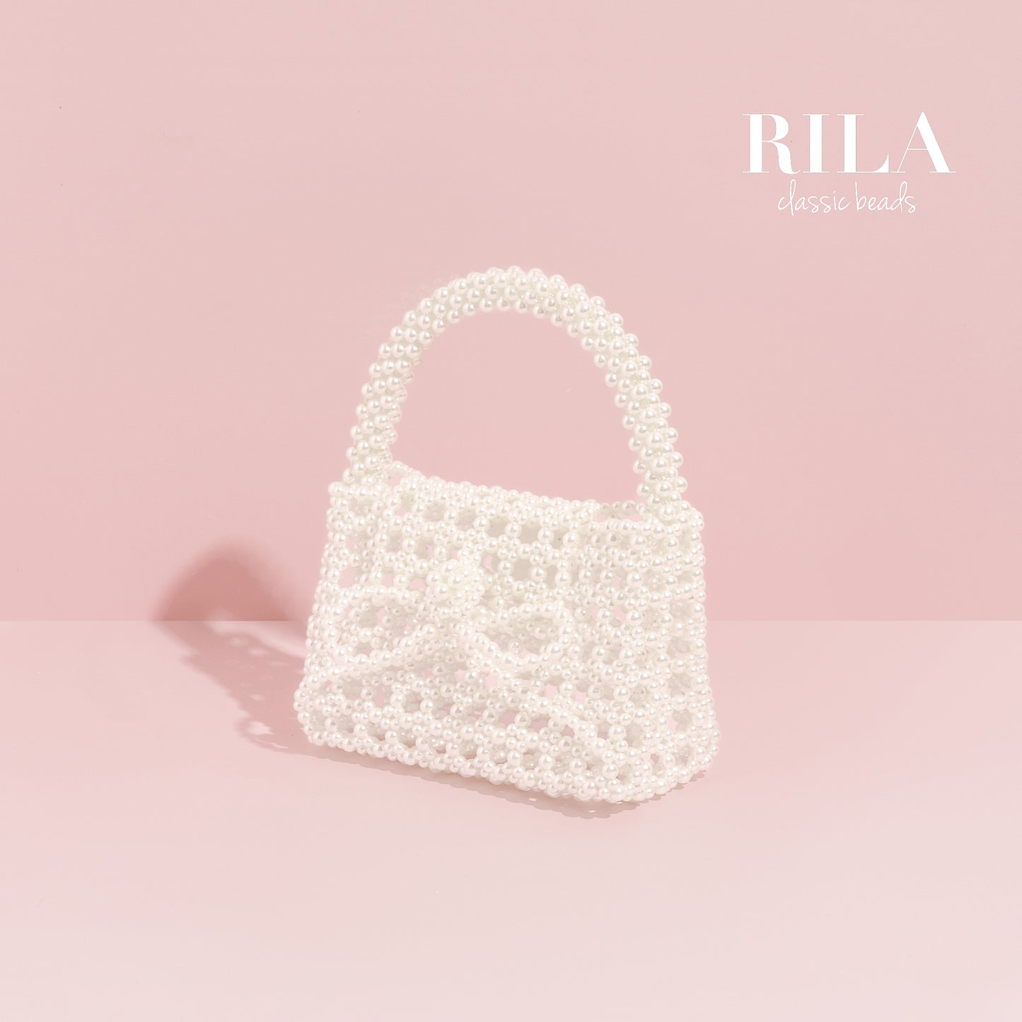 Ribbon ribbon pearl bag