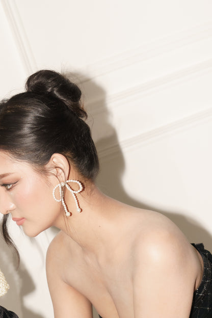 《24SS》Ribbon tan huu earrings