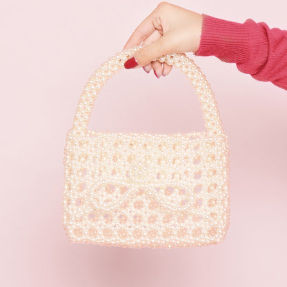 Ribbon ribbon pearl bag