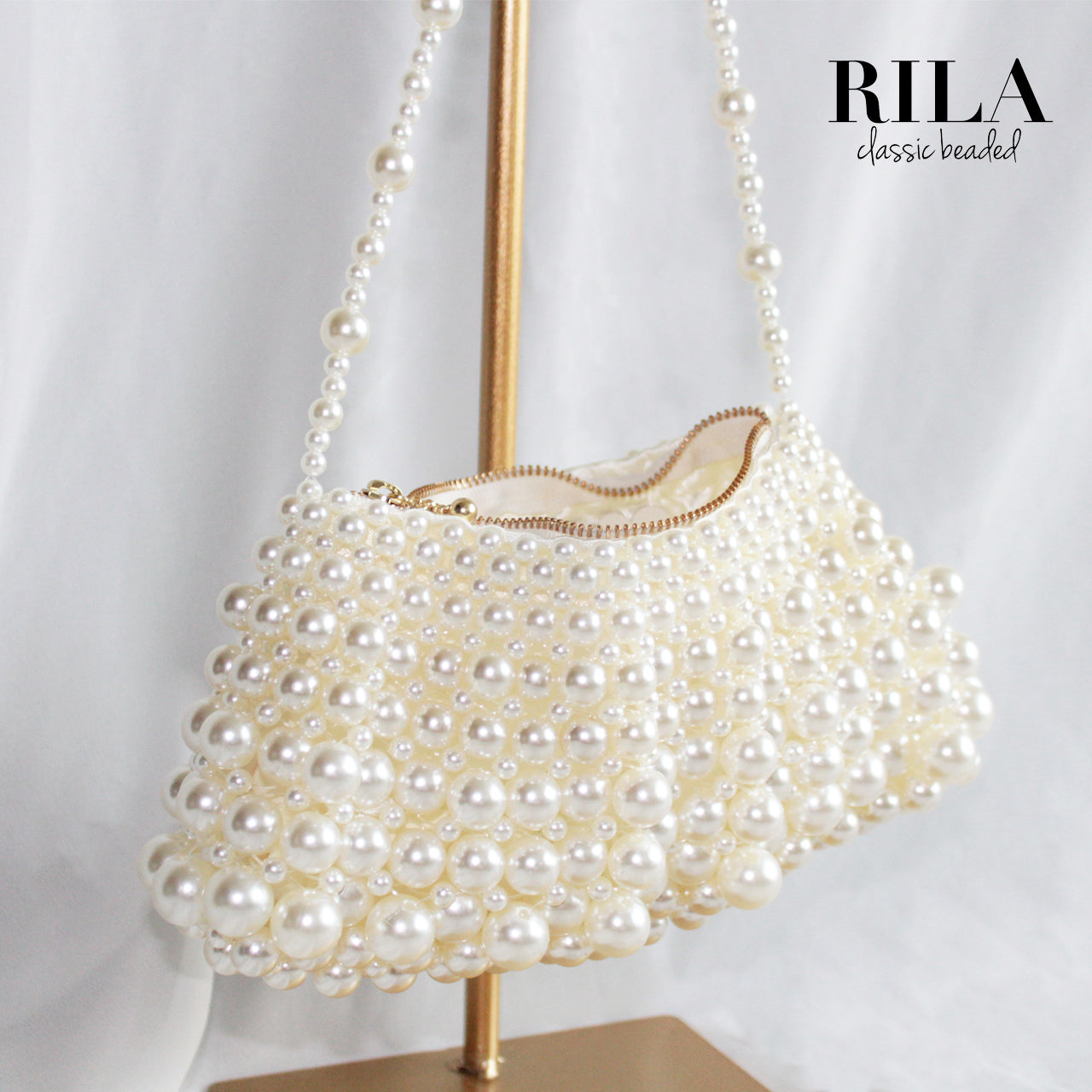 Pearl flap bag