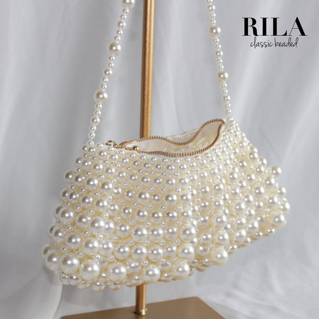 Pearl flap bag